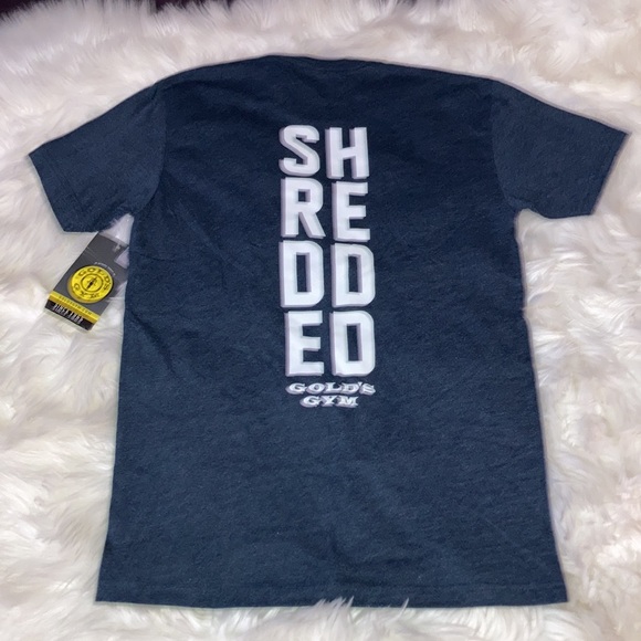 GOLD’S GYM Blue SHREDDED T-Shirt - Picture 7 of 11